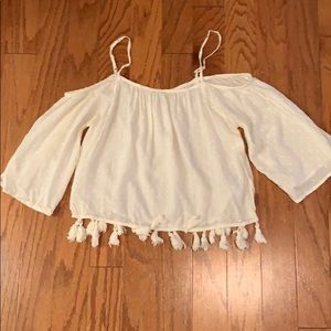 American Eagle Swiss Dot Off the Shoulder Top XS